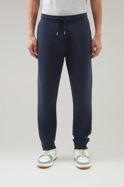 Sweatpants in Brushed Cotton Fleece Blue | Woolrich