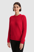 Ribbed Virgin Merino Wool Crewneck Sweater