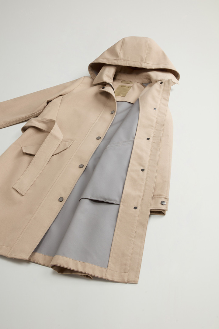 Yarn-Dyed Trench Coat in Three-Layer Fabric with Hood Beige photo 8 | Woolrich