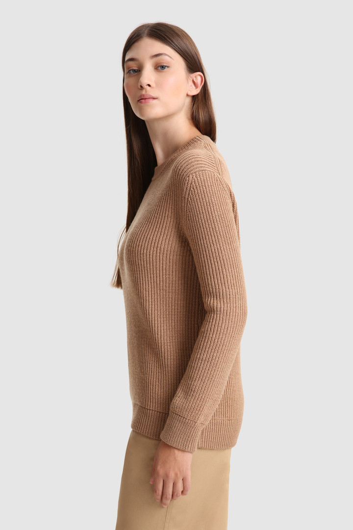 Ribbed virgin merino wool Crewneck Sweater