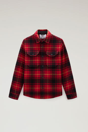 Alaskan Check Overshirt in Bonded Wool Blend Red | Woolrich