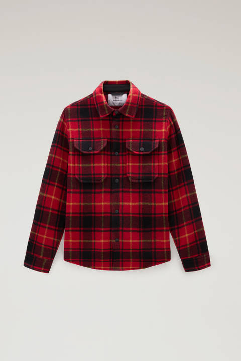 Alaskan Check Overshirt in Bonded Wool Blend Red photo 2 | Woolrich