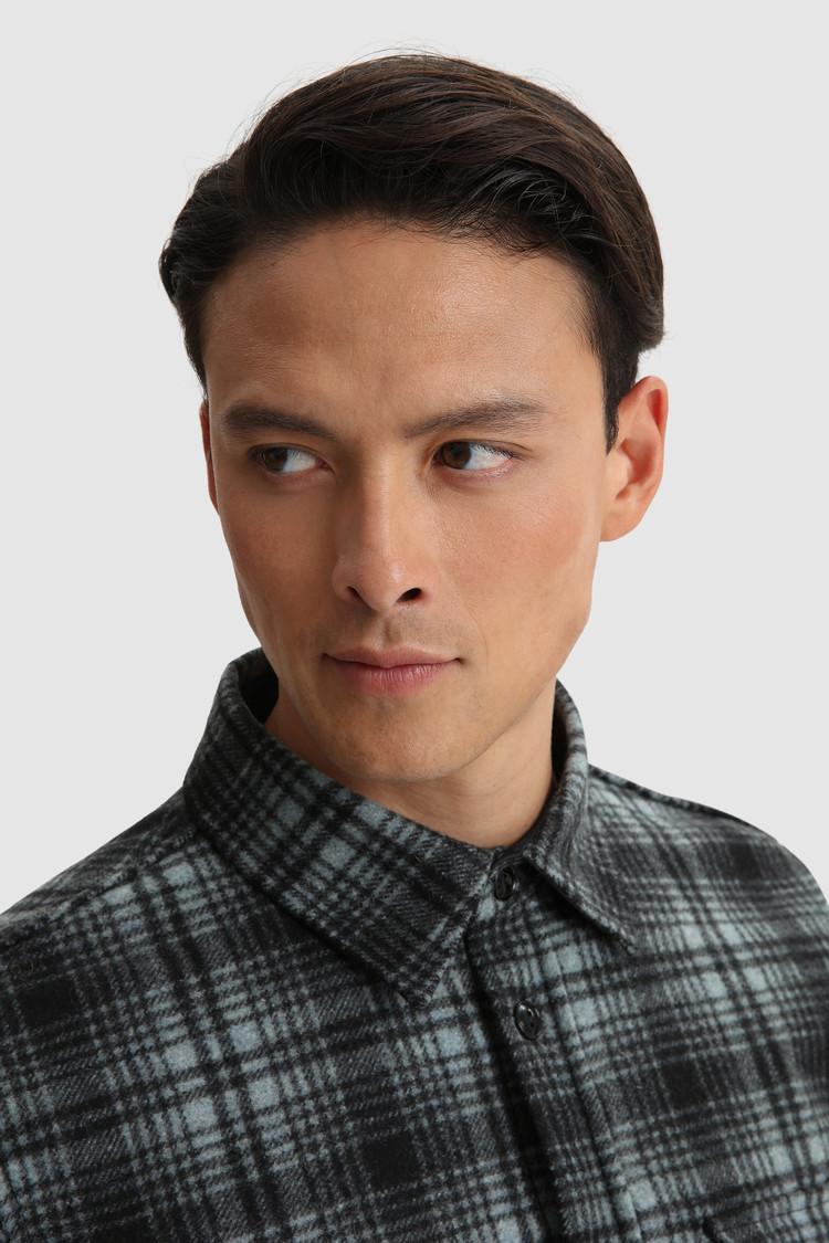 Alaskan Melton Shirt in recycled Italian wool