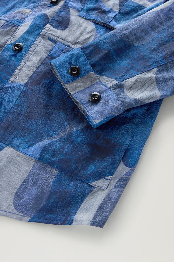 Giacca a camicia camo in nylon Ripstop crinkle Blu photo 7 | Woolrich