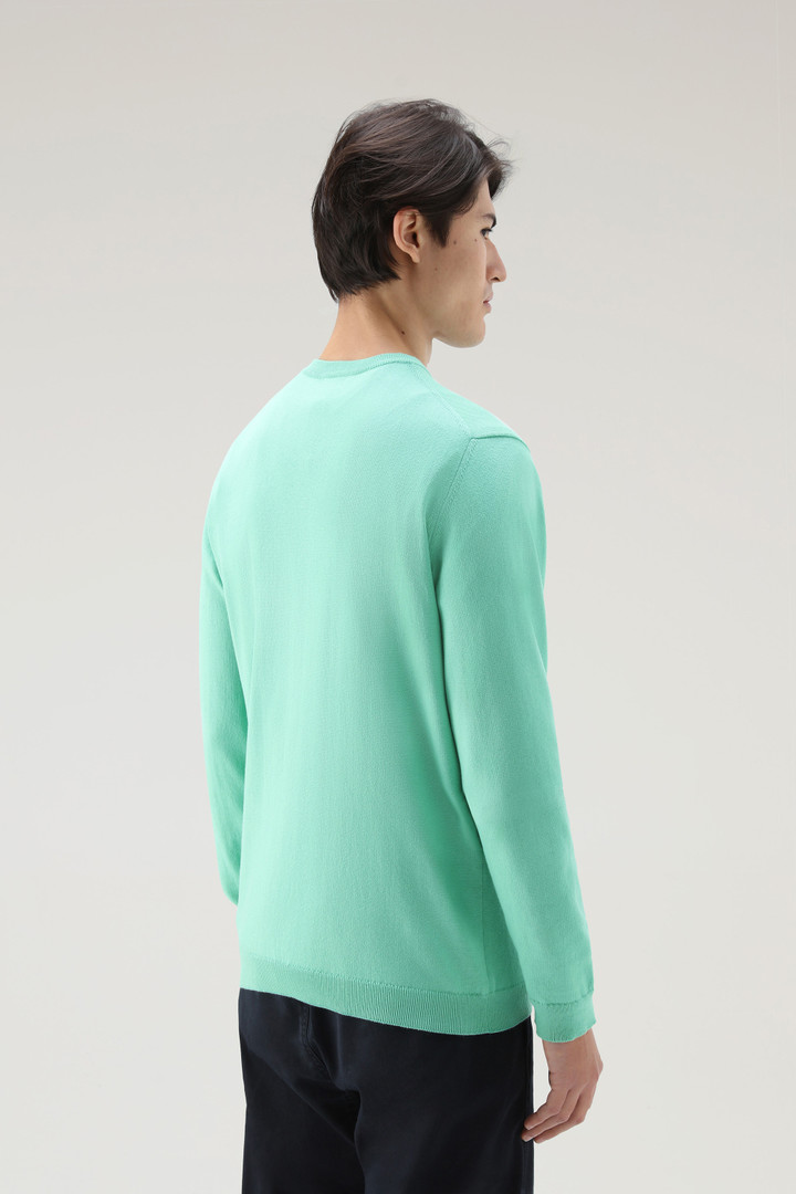Sweater mit Rundhalsausschnitt aus reiner Baumwolle Grün photo 3 | Woolrich