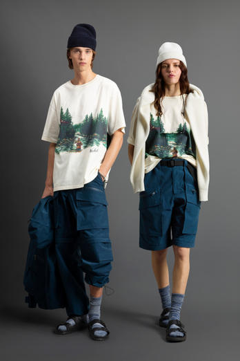 Pure Cotton T-Shirt with Print by Todd Snyder White | Woolrich