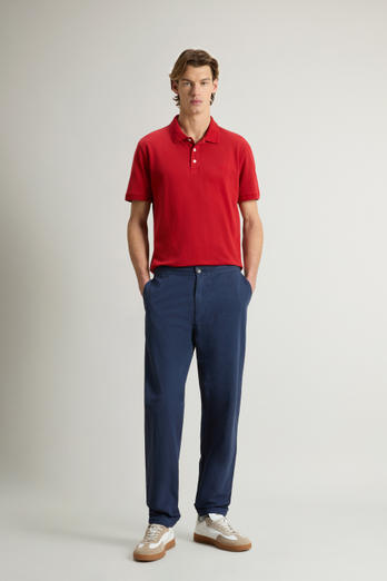 Achteraf geverfde broek van katoen- en linnenmix Blauw | Woolrich