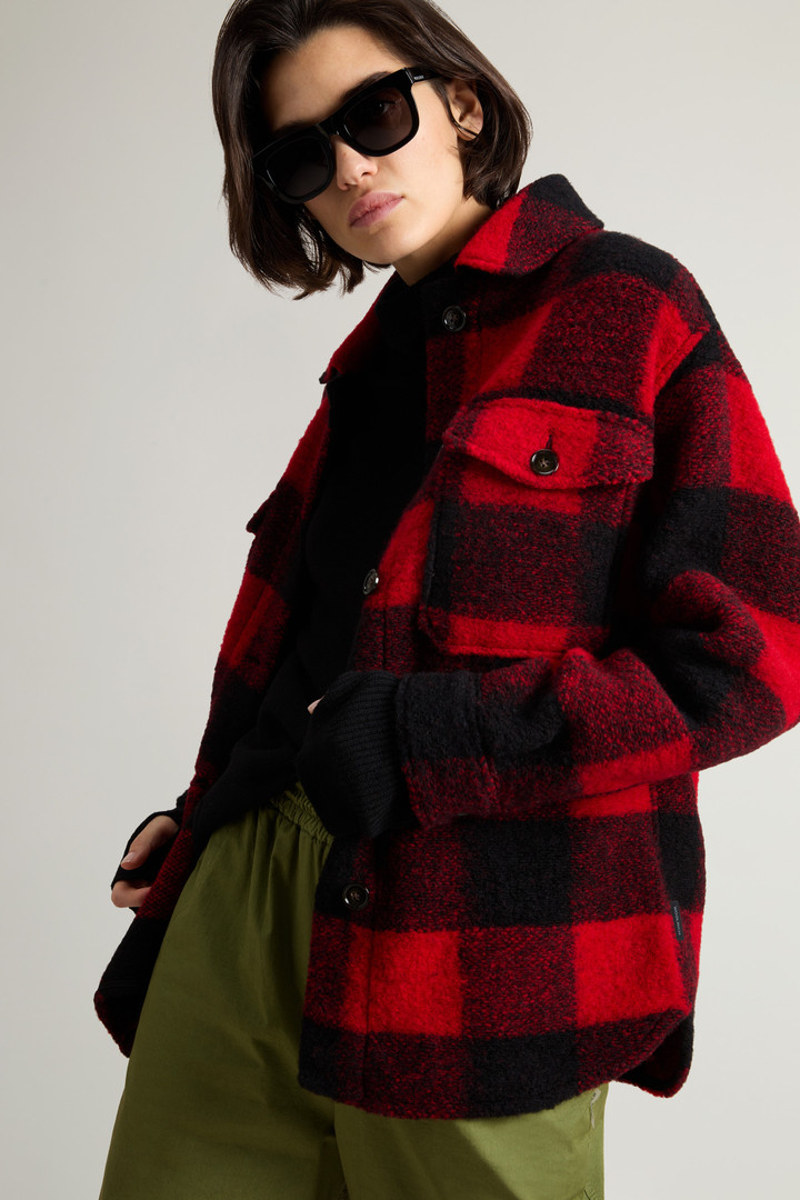 Overshirt Gentry aus karierter Wollmischung Rot photo 4 | Woolrich