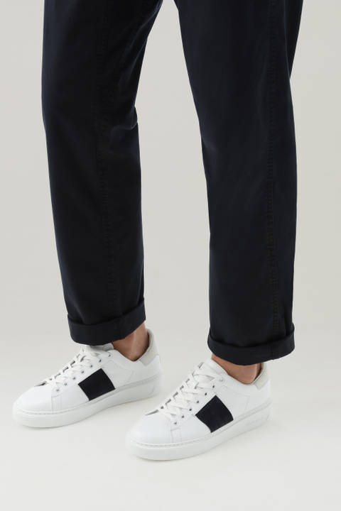 Sneakers Classic Court in pelle con banda in pelle scamosciata Bianco photo 2 | Woolrich