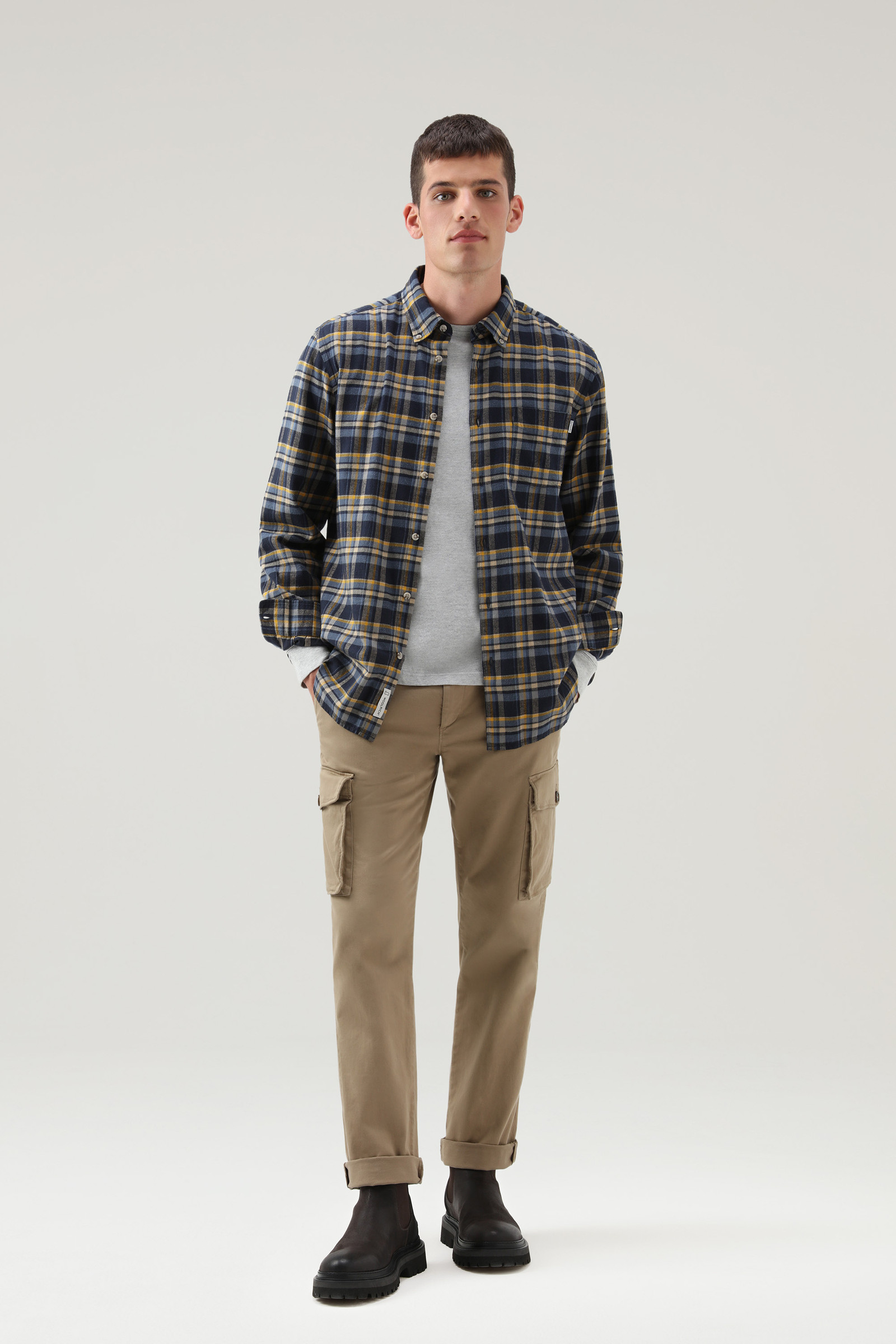 Leichtes Flanell-Shirt mit Madras-Muster Gelb photo 2 | Woolrich