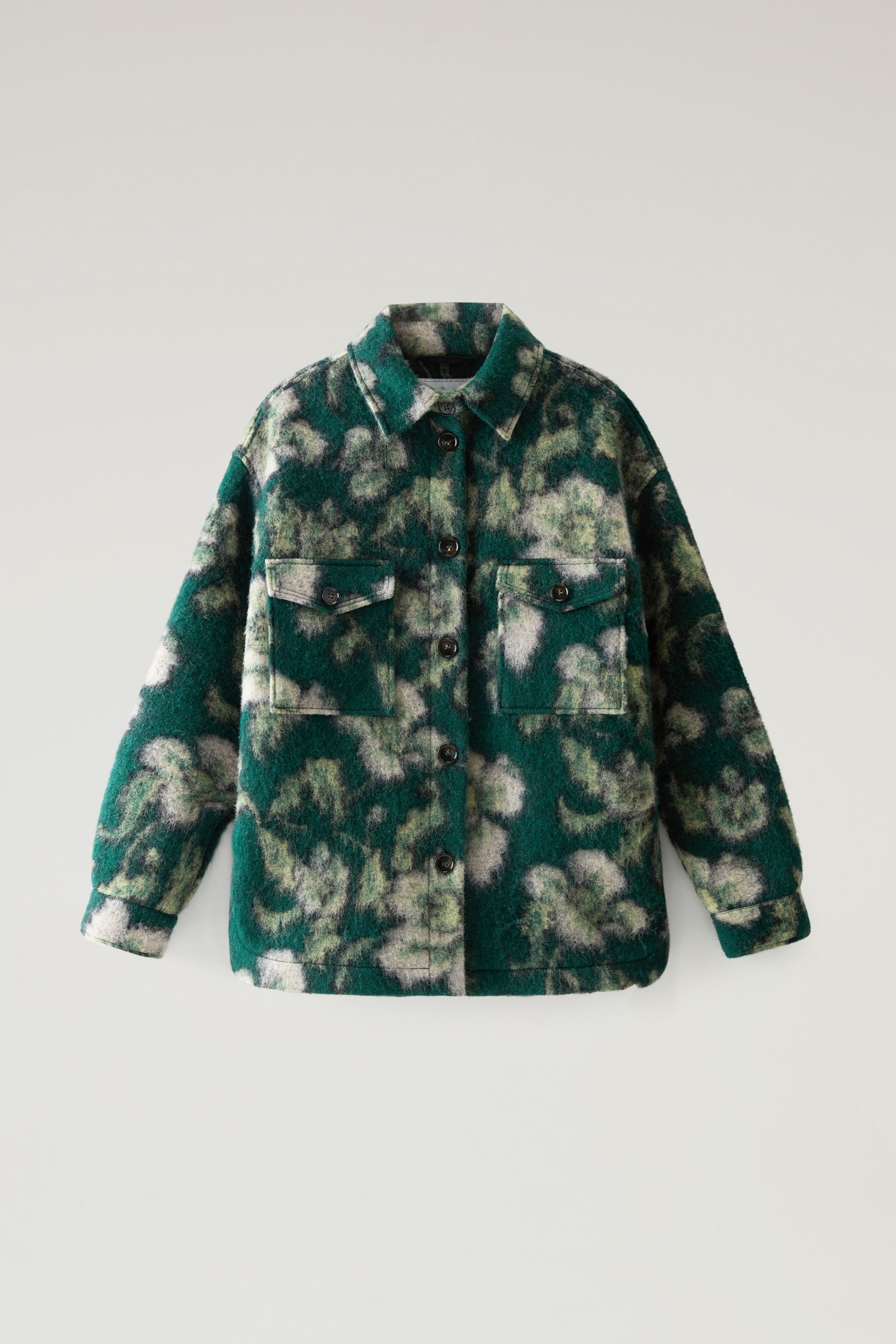 Gentry Overshirt in Wool Blend Green photo 5 | Woolrich
