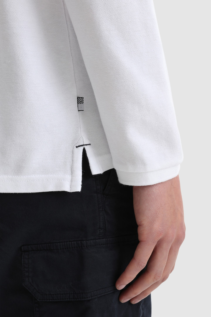 Pure cotton long-sleeve polo
