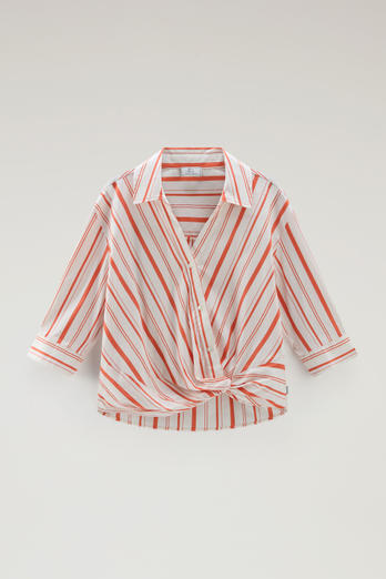 Striped Shirt in Cotton Blend Poplin White | Woolrich