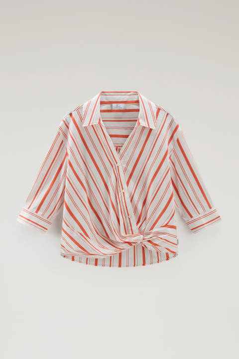 Striped Shirt in Cotton Blend Poplin White photo 2 | Woolrich