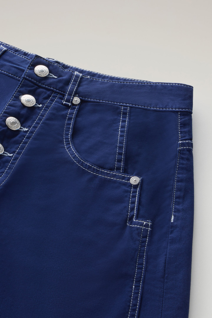 Achteraf geverfde broek van stretch-katoenen keperstof Blauw photo 6 | Woolrich