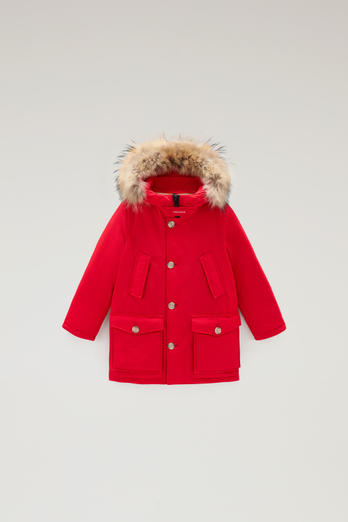 Arctic Parka en Ramar Cloth pour garçon avec fourrure amovible Rouge | Woolrich