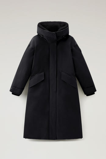 Long Parka in Brushed Ramar Cloth Black | Woolrich