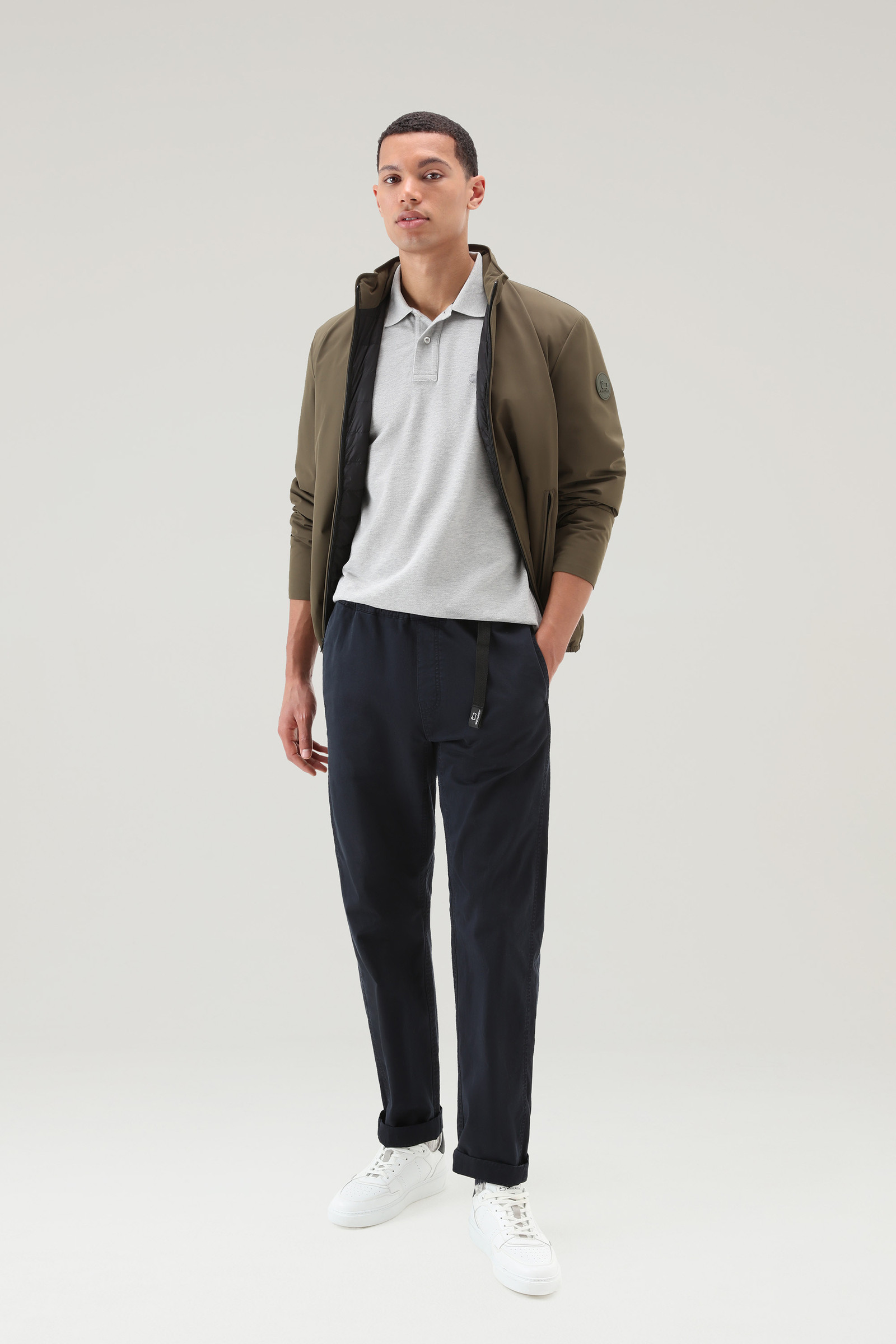 Polo en piqué de pur coton grey photo 2 | Woolrich