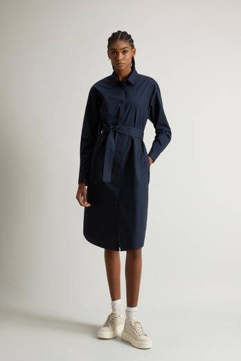 Robe chemise en popeline de pur coton Bleu | Woolrich
