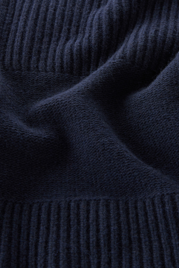 Check Turtleneck Sweater in Wool Blend Blue photo 4 | Woolrich