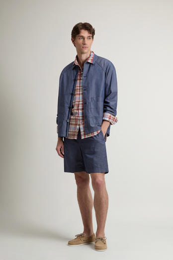 Overshirt in Stretch Cotton Denim Blue photo 1 | Woolrich