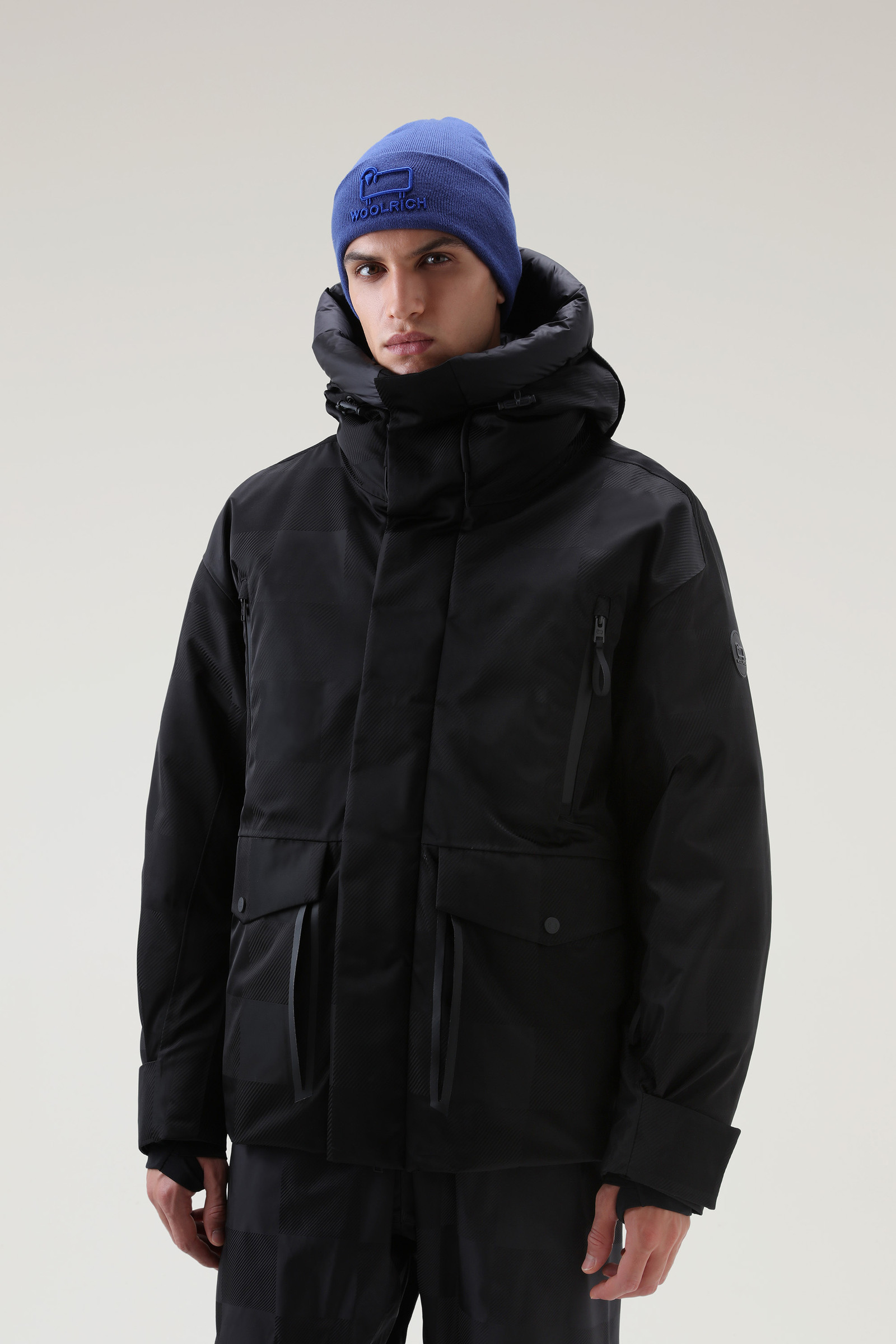 Men's Waterproof Shelter Mountain Ski Jacket with Adjustable Hood Black ...