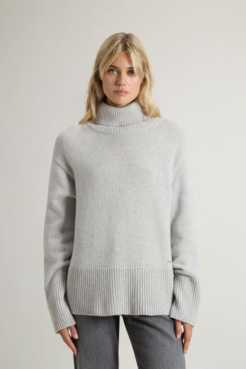 Pure Wool Turtleneck Sweater Gray | Woolrich