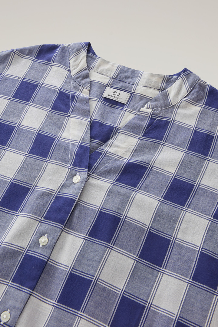 Pure Cotton Voile Checked Shirt Blue photo 6 | Woolrich