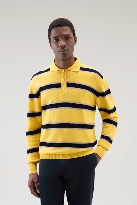 Long-Sleeved Knit Polo Yellow | Woolrich