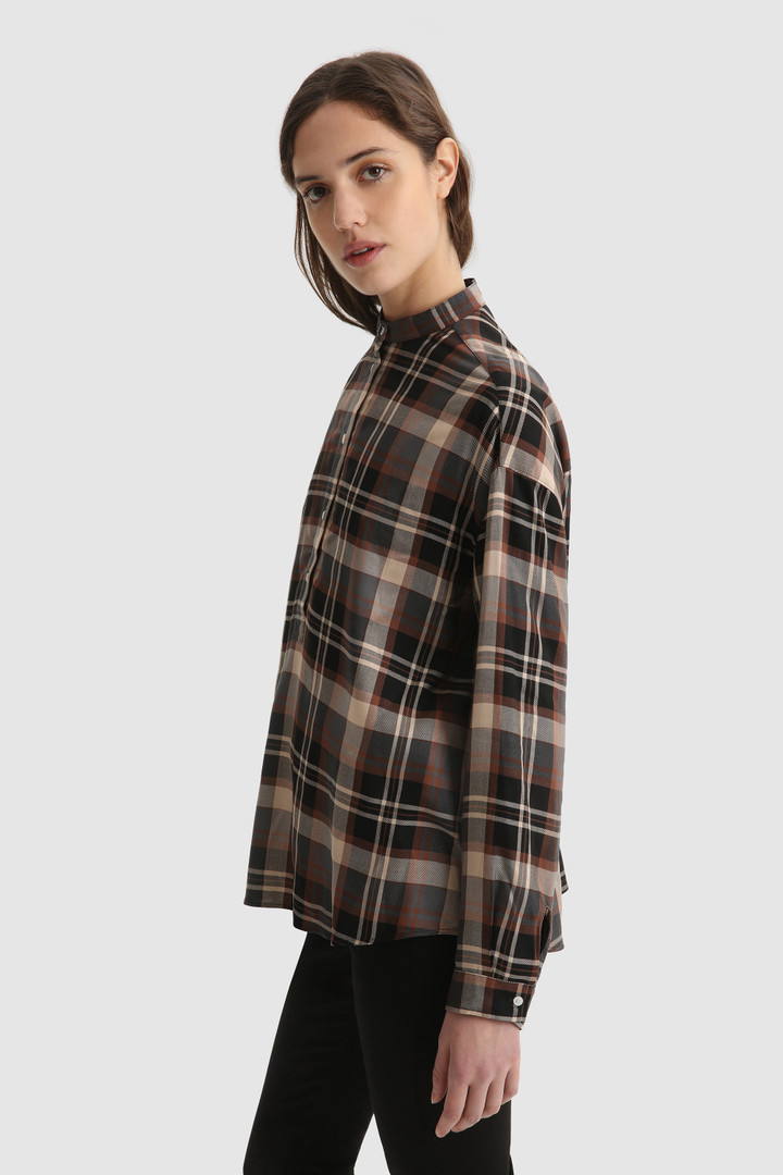 Camisa de sarga con cuello coreano