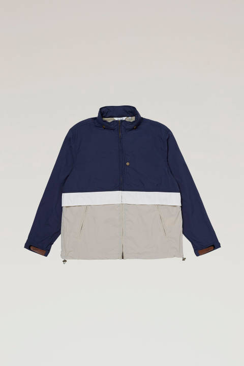 Ripstop Nylon Jacket with Foldable Hood Blue | Woolrich
