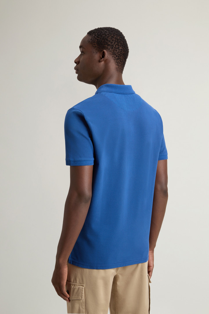 Achteraf geverfde Mackinack-poloshirt van katoenpiqué met stretch Blauw photo 3 | Woolrich