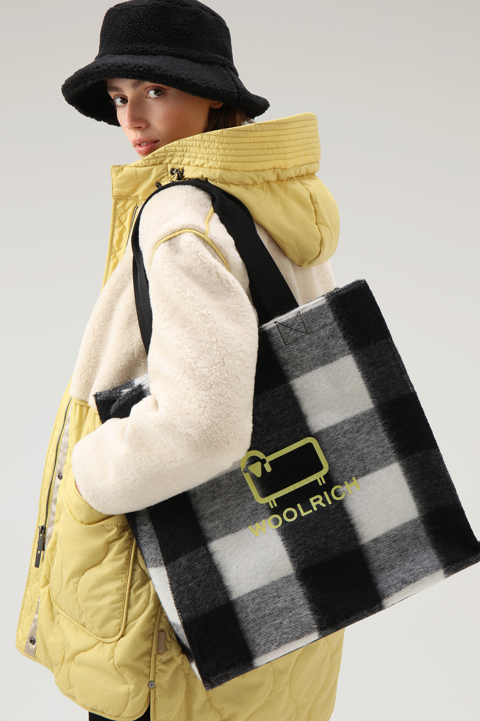 Amerikaanse wollen draagtas met Buffalo-ruitjes wit photo 6 | Woolrich