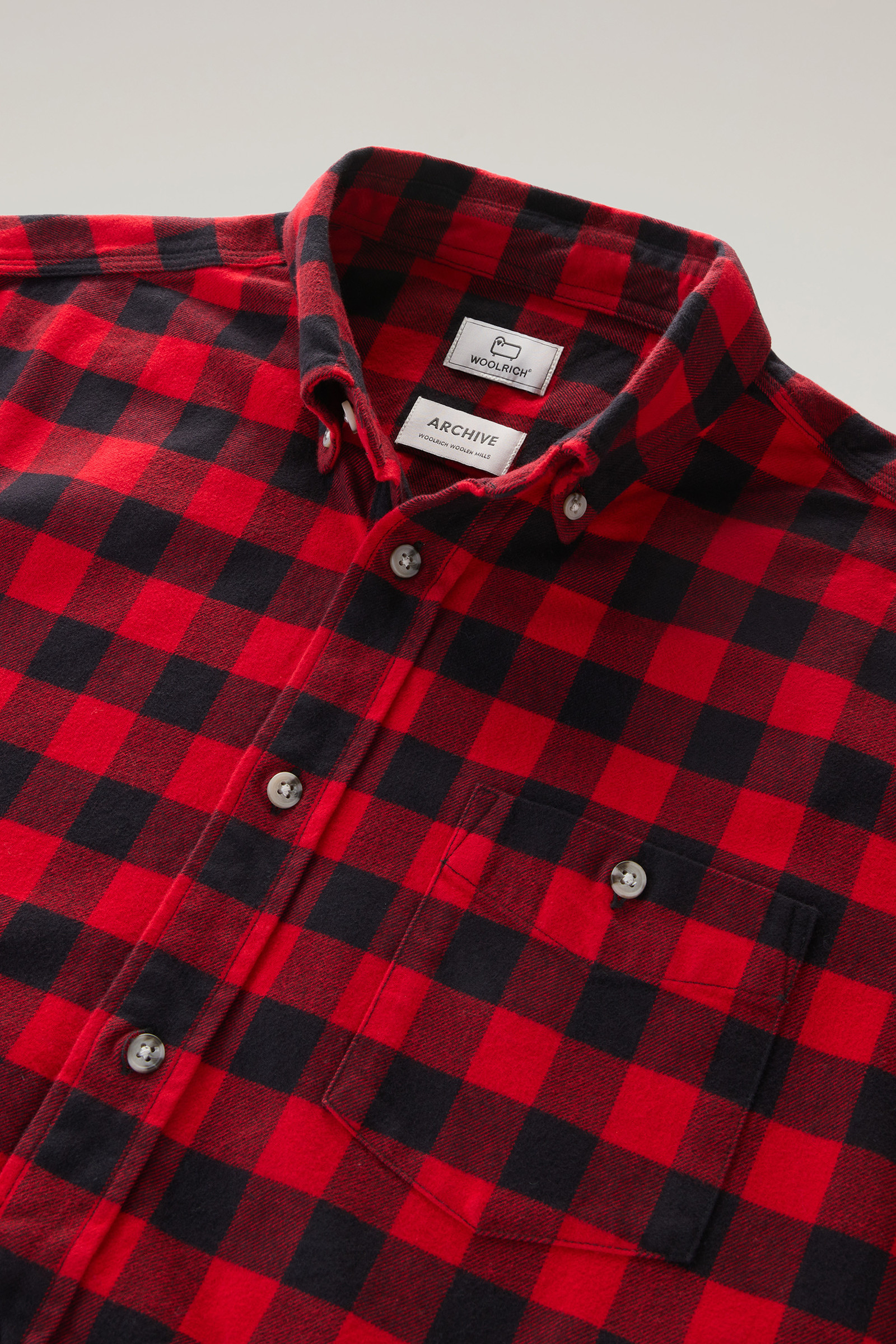 Men's Traditional Flannel Check Shirt Red | Woolrich USA