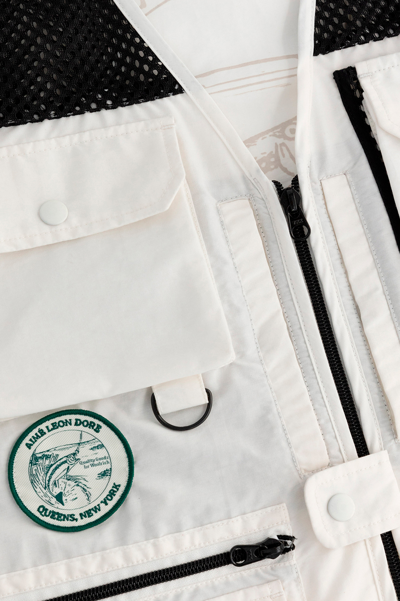 Fly Fishing Multi-Pocket Vest in Eco Ramar Fabric - Aimé Leon Dore / Woolrich Beige photo 5 | Woolrich