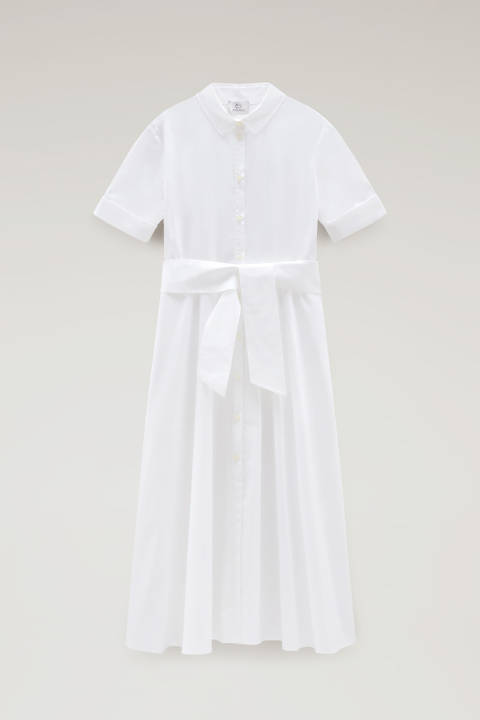 Shirt Dress in Pure Cotton Poplin White photo 2 | Woolrich