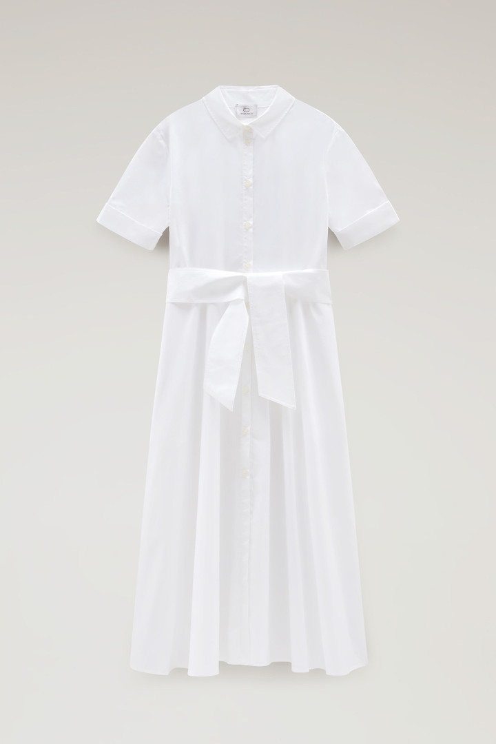Robe chemise en popeline de pur coton Blanc photo 5 | Woolrich