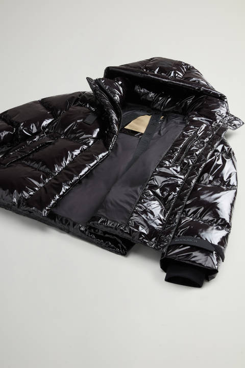 Short Quilted Parka in Glossy Nylon Black photo 2 | Woolrich