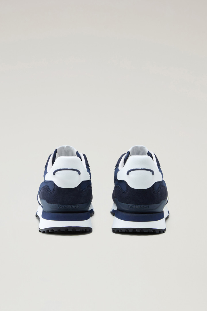 Sneakers Retro en cuir avec détails en nylon Bleu photo 3 | Woolrich