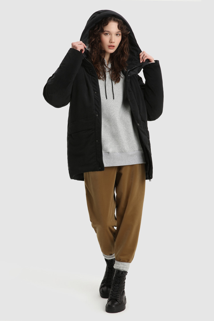 Corduroy puffy down Parka