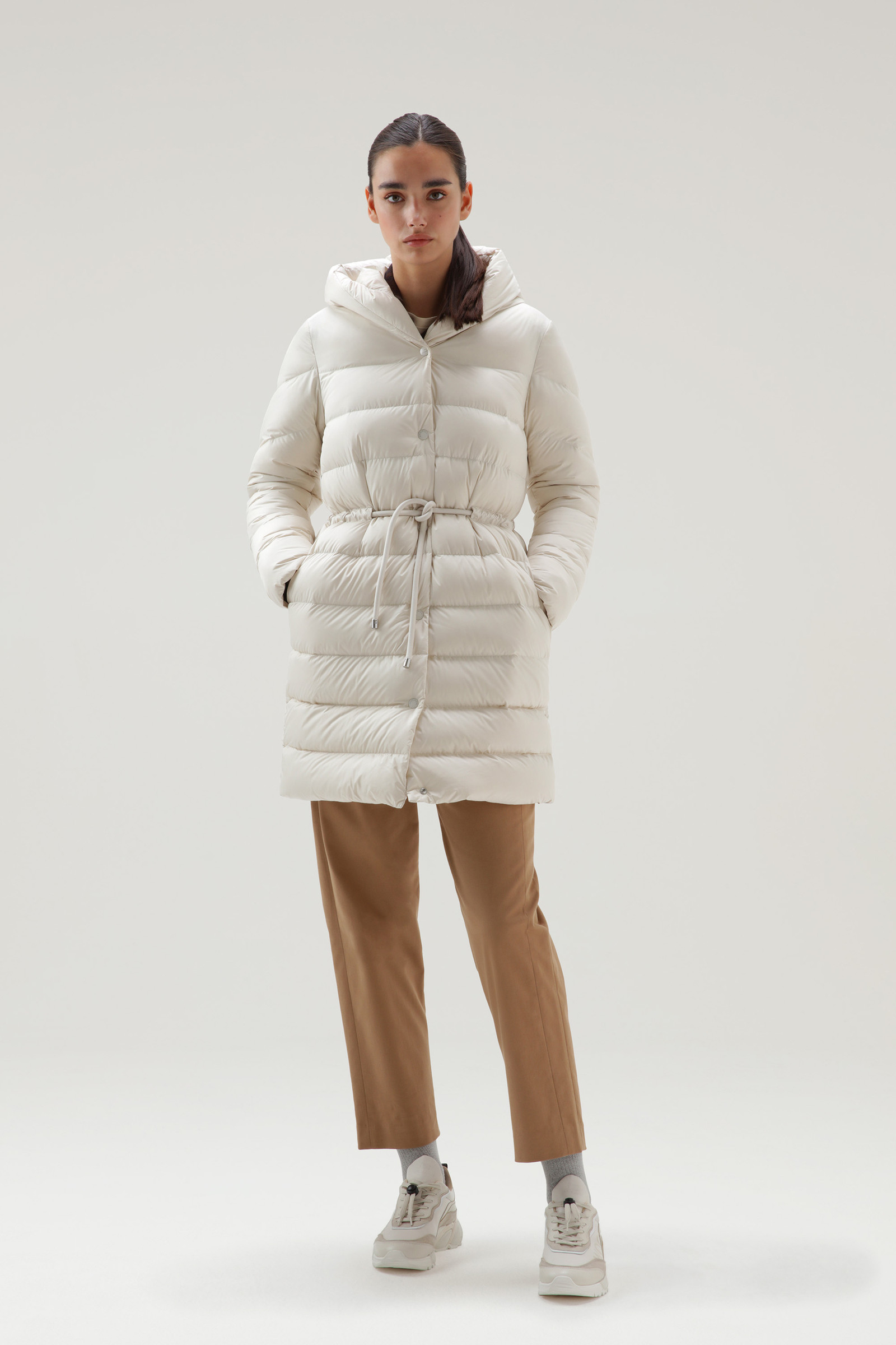 Ellis Long Microfiber Down Jacket White photo 2 | Woolrich