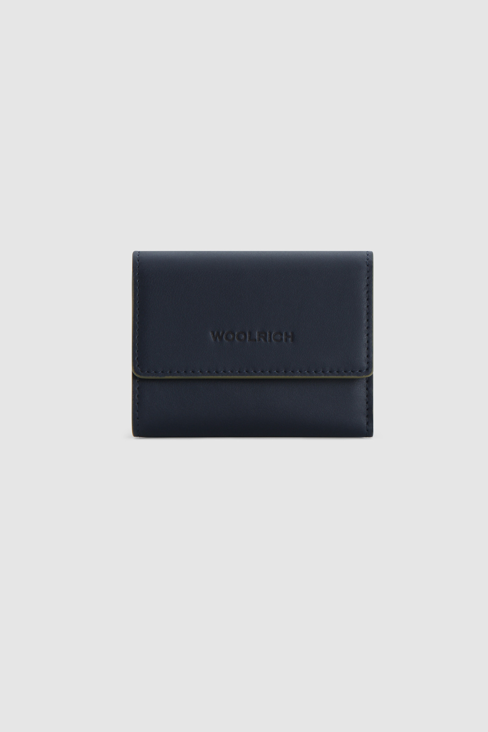 Small Leather Wallet Blue | Woolrich