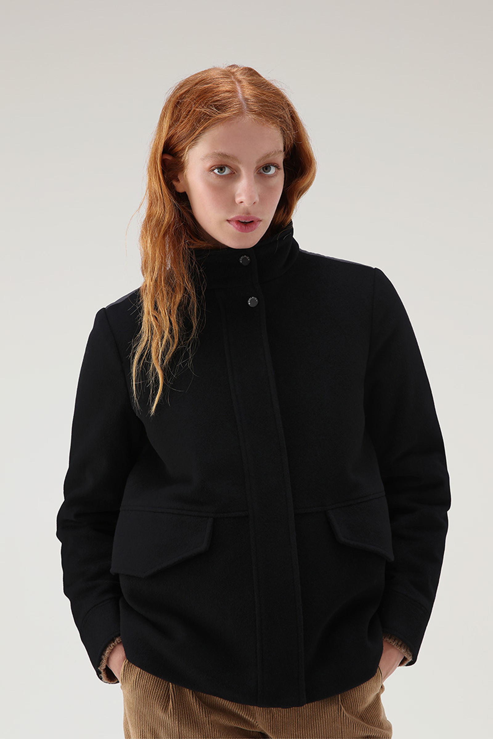 Kuna Jacket in Wool and Cashmere Blend Black | Woolrich