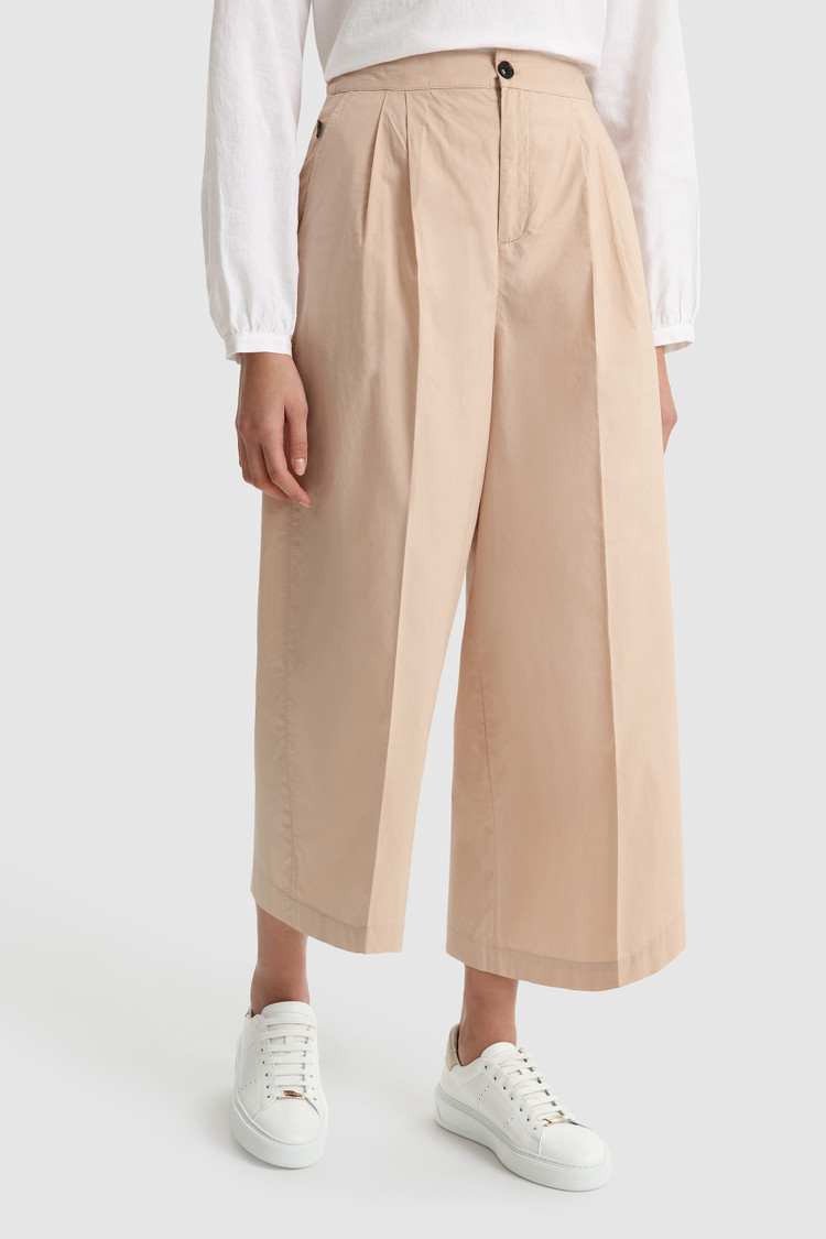 Pantalón de popelina con pernera recta