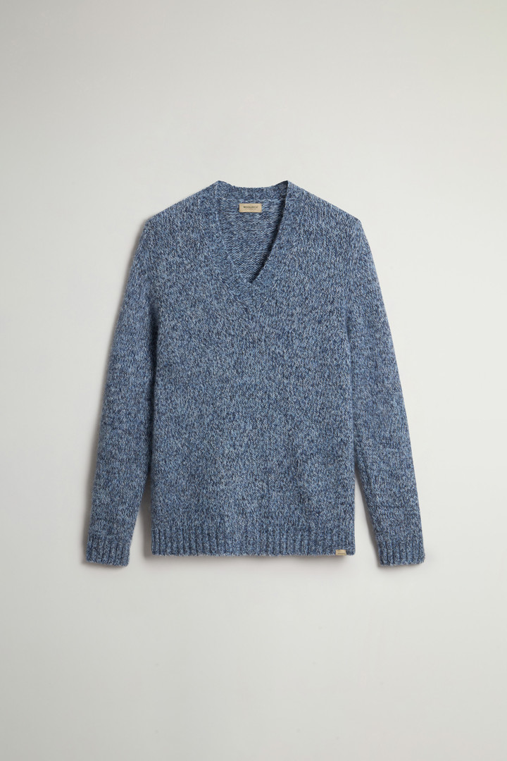 MOULINE ALPACA BLEND V-NECK Blau photo 5 | Woolrich