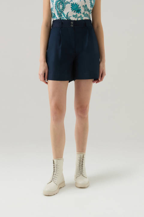 Short en popeline de pur coton Bleu | Woolrich