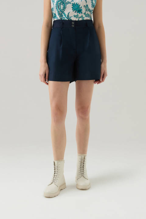 Pure Cotton Poplin Shorts Blue | Woolrich