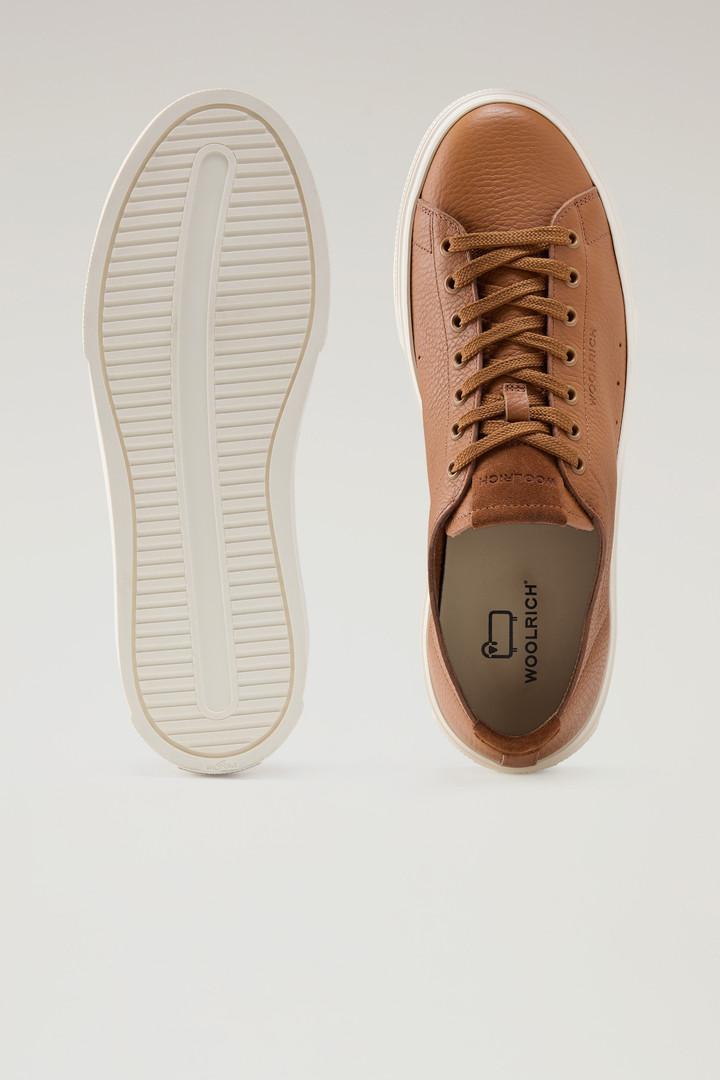 Cloud Court Sneakers in Tumbled Leather Brown photo 4 | Woolrich