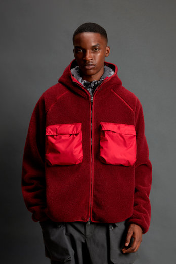 Hybrid Full-Zipper Hoodie Red photo 1 | Woolrich