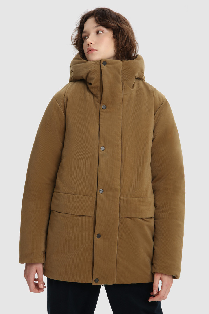 GORE-TEX puffiger Daunen-Parka aus Kord